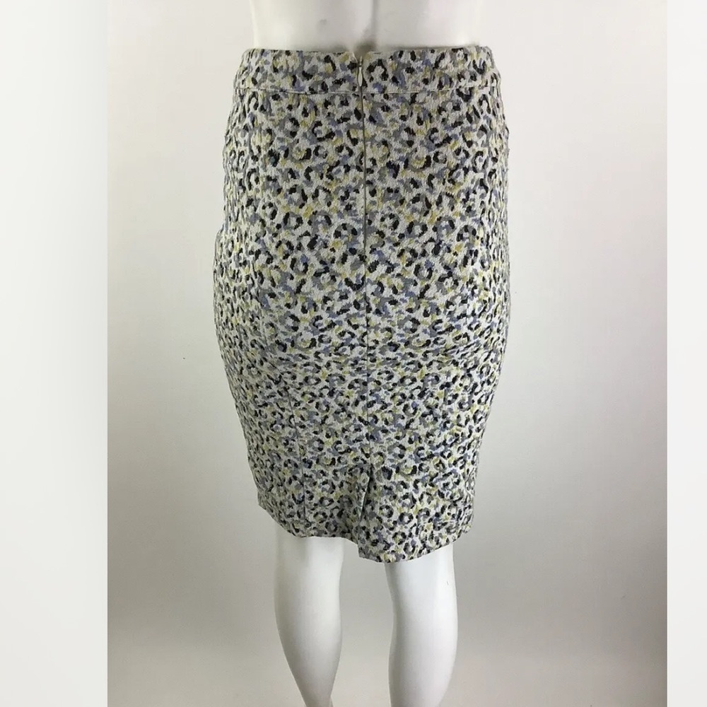 Anthropologie Sz XS Jersey Leopard Print Pencil Skirt Multicolor Cotton Blend - Picture 4 of 7